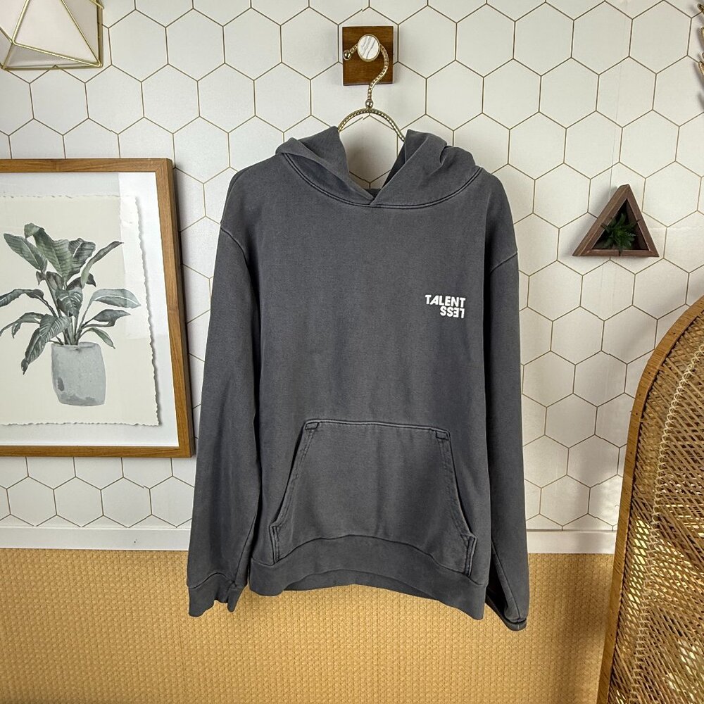 TALENTLESS Men's Gray "Less Talent" 100% Cotton Premium Hoodie - Size - Medium